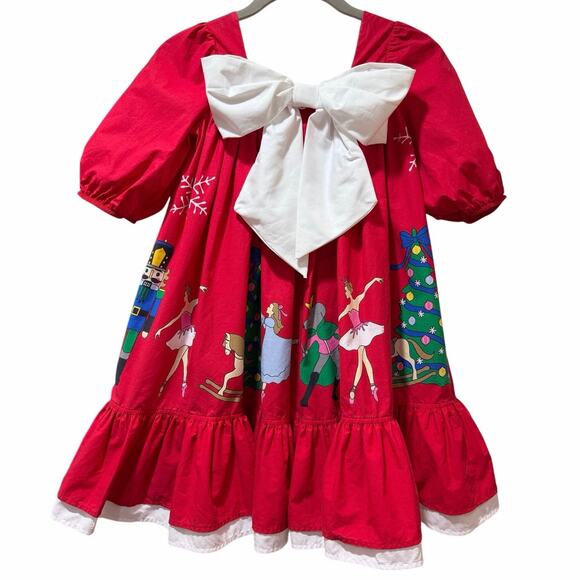 Eleanor Rose Girls SZ 8 Nutcracker Holiday Red Dress Festive Full Circle Skirt - Picture 3 of 12